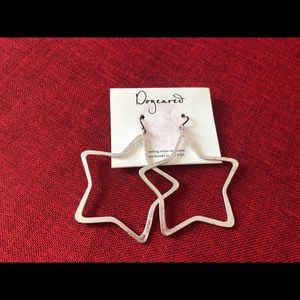 Dogeared silver star earrings, NWT